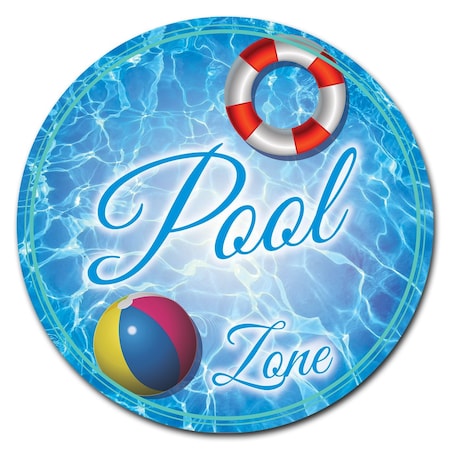 Signmission Pool Zone Circle Vinyl Laminated Decal D-8-CIR-Pool Zone